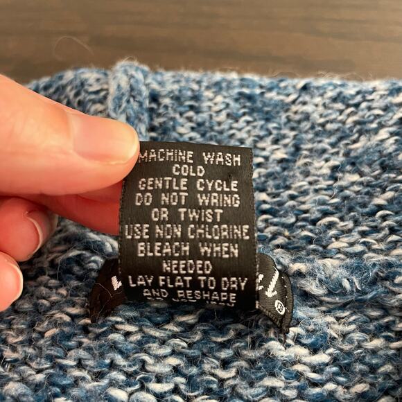 Wet Seal Blue Shawl Collar Sweater with Hood Women's L Y2K Preppy Soft Girl - Picture 8 of 8